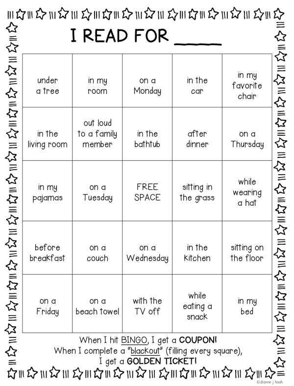 summer reading bingo